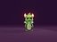 Animated Cartoon Baby Dragon 3d Model Green
