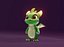 Animated Cartoon Baby Dragon 3d Model Green