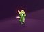 Animated Cartoon Baby Dragon 3d Model Green