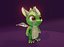 Animated Cartoon Baby Dragon 3d Model Green