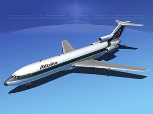 airline boeing 727 727-200 3d max