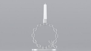 Alphabet Q Silver Chain Candleholder 3D Model True PBR Renders Zero Cleanup UVs 4K PBR Textures 3D model