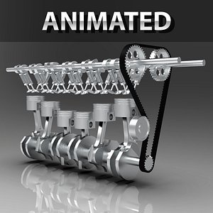 Engine Animated Inline 6-Cylinder Inline Dual Overhead Camshaft ( DOHC) Engine
