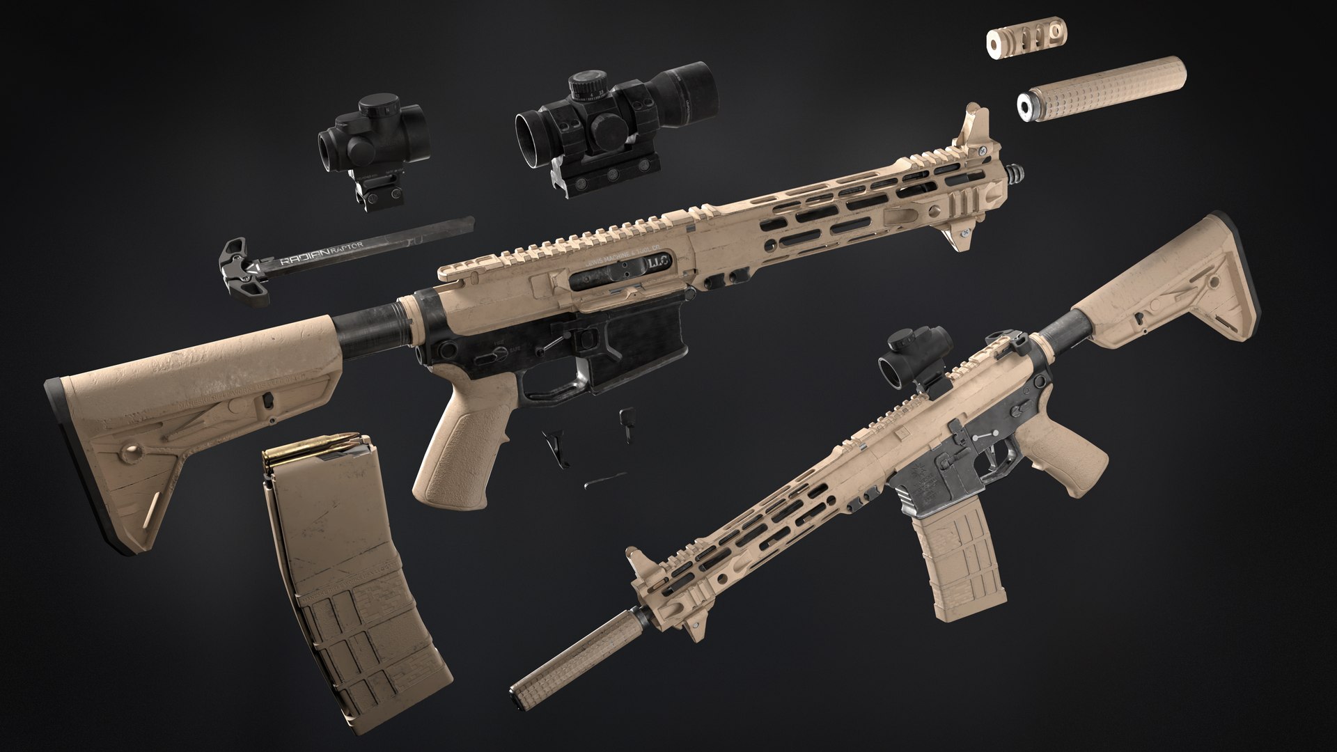 3D Model M4 Assault Rifle - TurboSquid 2090296