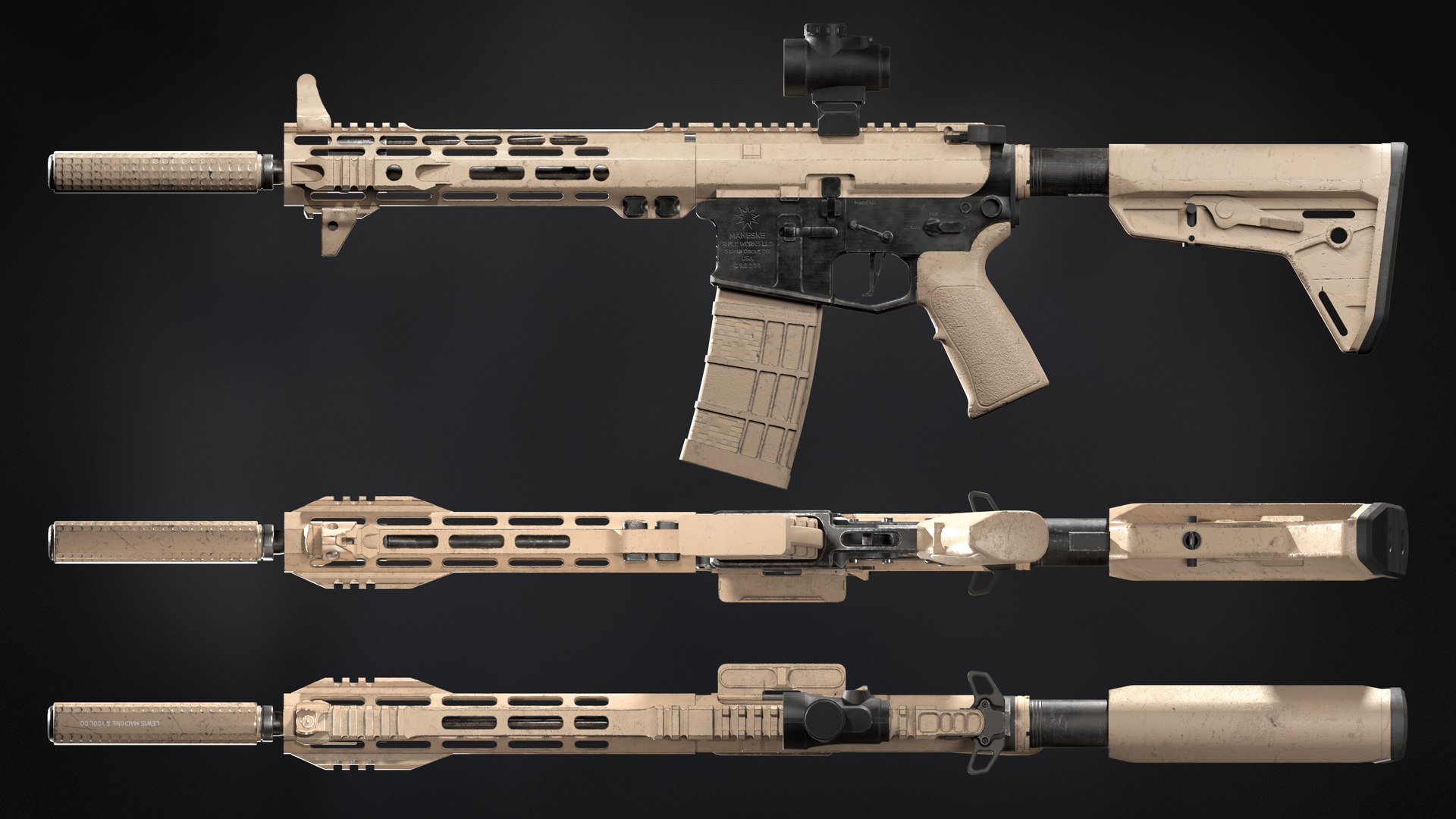 3D Model M4 Assault Rifle - TurboSquid 2090296