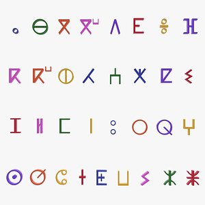 Tifinagh Colored Alphabet