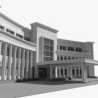 Classical University Campus Building White