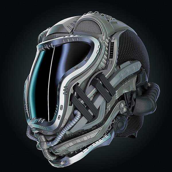 3D sci-fi helmet hd