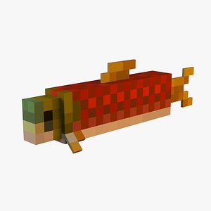 3D Minecraft Salmon