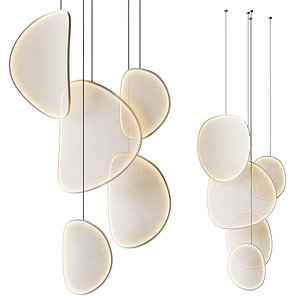 3D LED fabric pendant lamp model