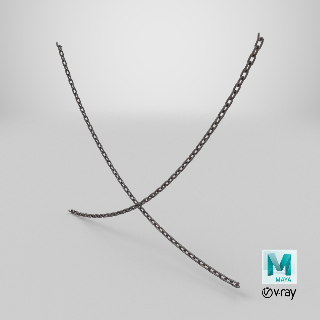 3D Old Crossed Chains Model - TurboSquid 2421151