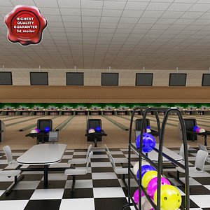 3ds bowling interior modelled