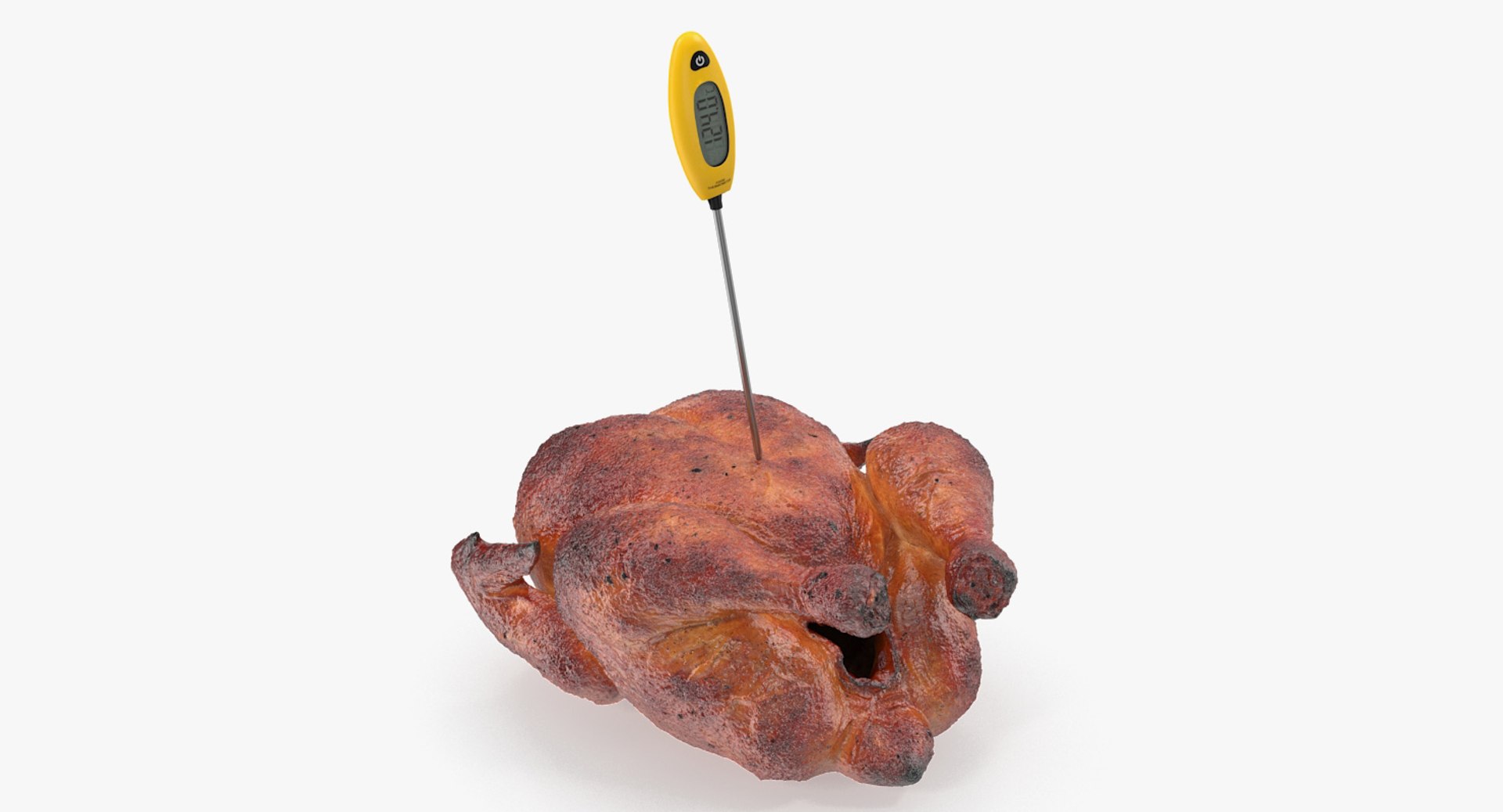 Cooking Thermometer with Roasted Turkey 3D Model 3D model preview
