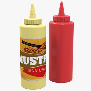 3D Sausage Sauces Bottles V2