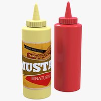 3D Sausage Sauces Bottles V2