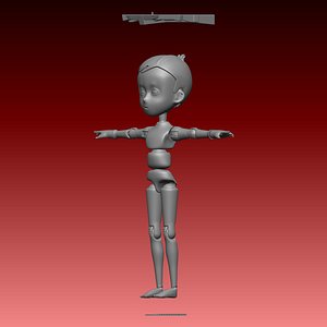 Marioneta niño anime 001 Anime boy puppet 001 3D