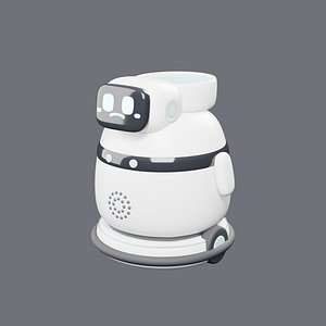 Cute Home Assistant Robot with Cargo Tray 3D model