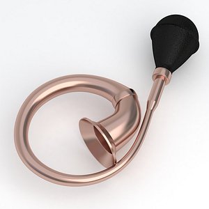3D Vintage Vehicle Horn Copper 02 model
