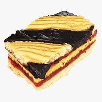 Shortbread cake with jam and chocolate