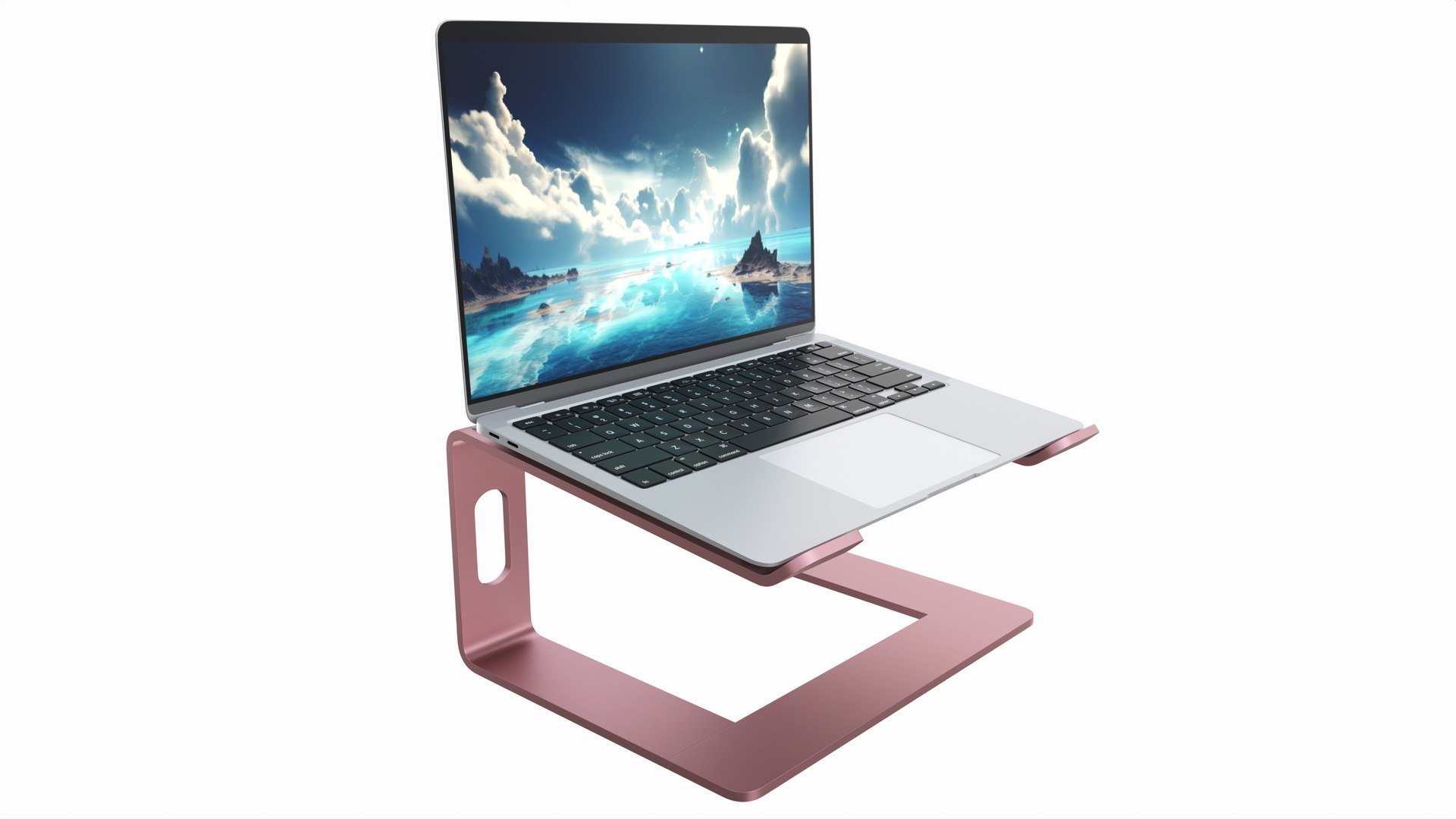 Laptop Notebook On Aluminum Riser Stand Model - TurboSquid 2237977