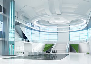 Modern Convention Center Interior 3D model