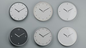 Minimalist Wall Clock Set 3D Model
