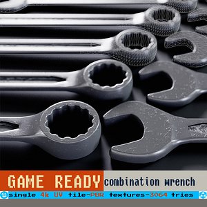 combination wrench set 3D model