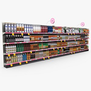3d retail store shelves - model