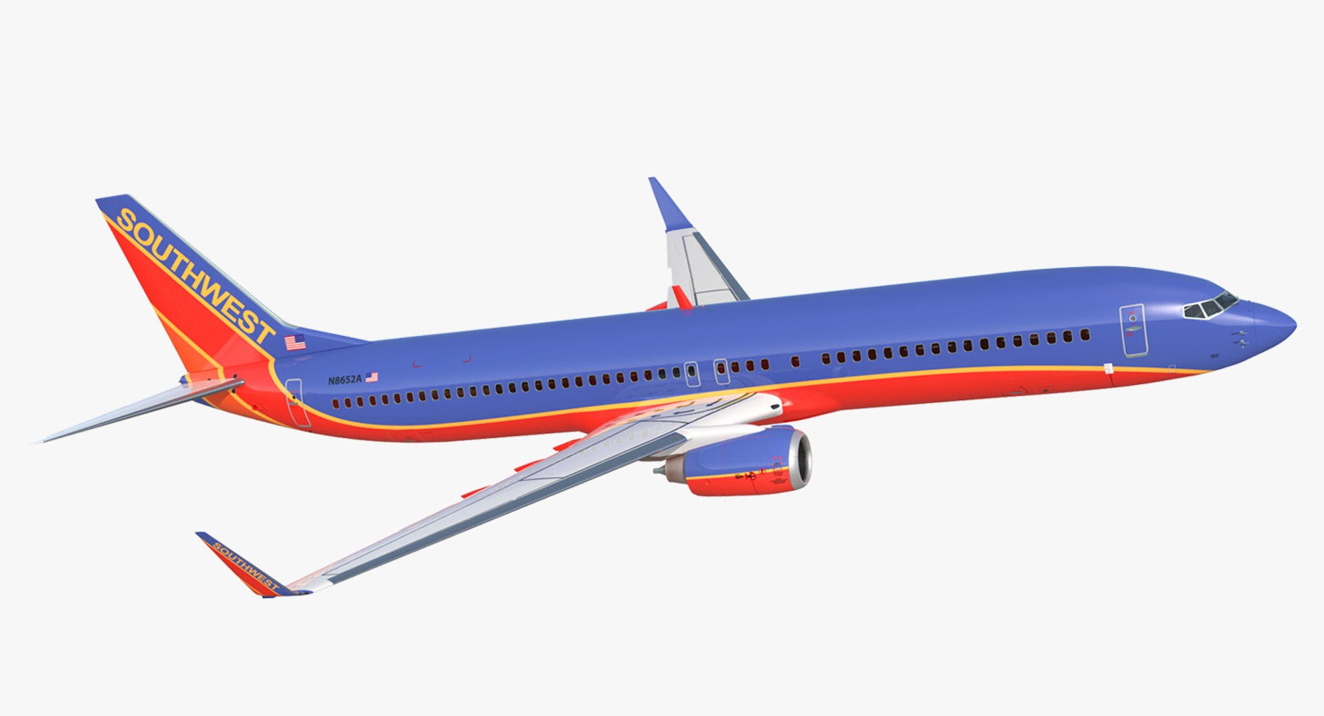 Boeing 737-900 Southwest Airlines 3D Model 3D model preview