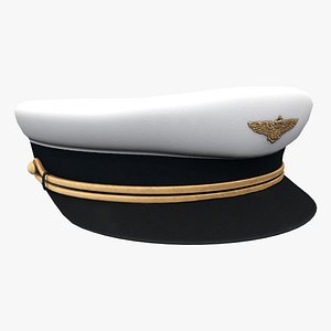Military White Navy Hat 3D