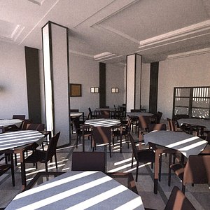 restaurant interior c4d