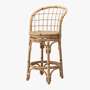 Tropical Counter Height Stool with Swivel Seat