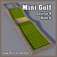Low Poly Mini Golf Hole C4H6