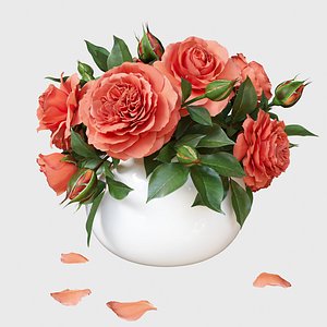 3D bouquet of roses model
