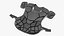 3D model Athletic Chest Shield for Catcher Black