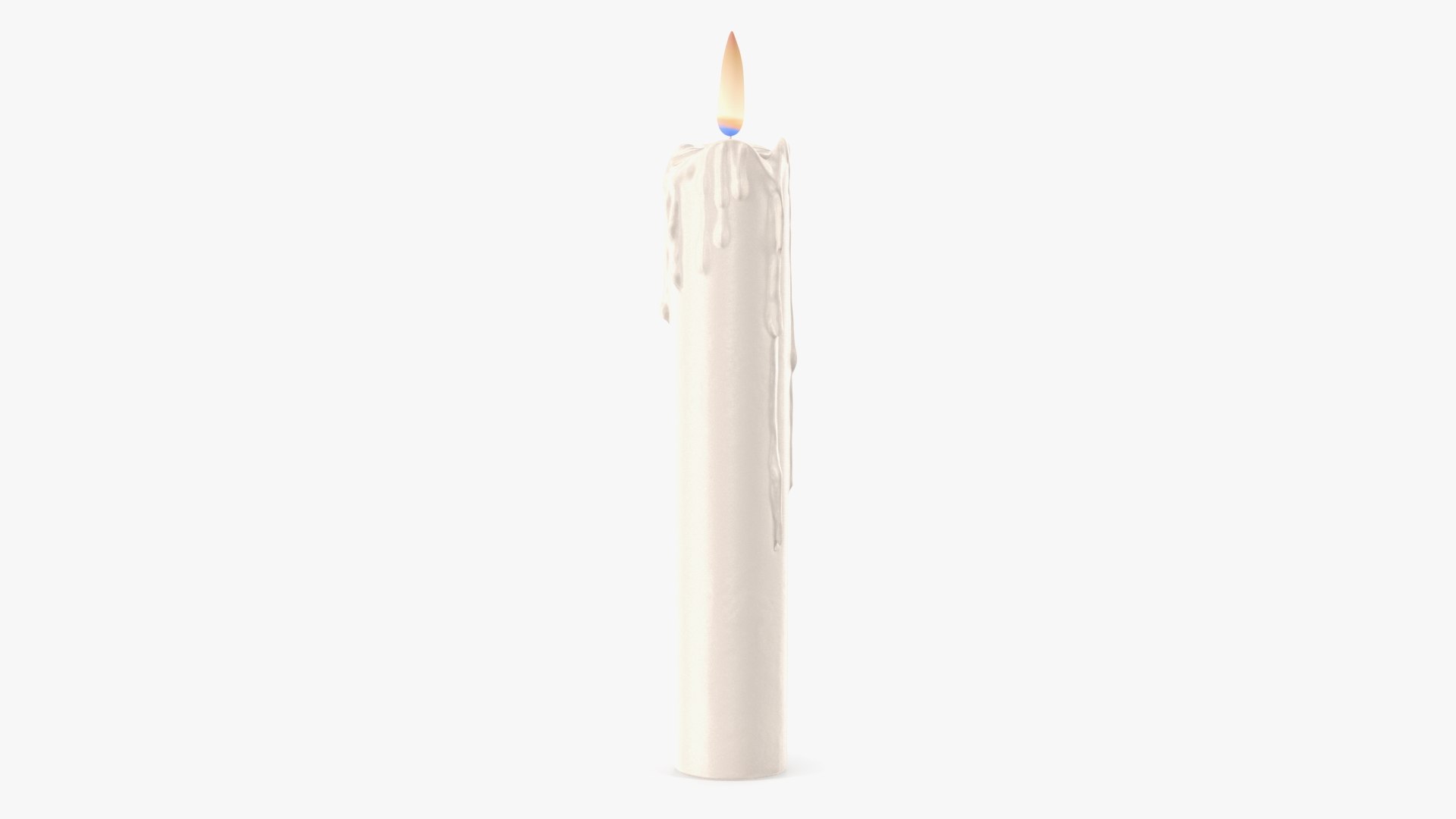 Melted Candle White 3D model preview