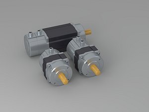 High Precision Industrial Servo Motor Collection 3D