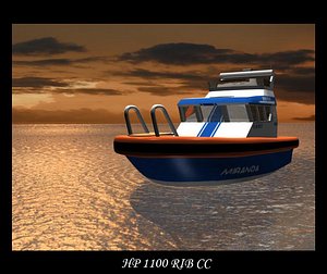 rib cc boat 3d model