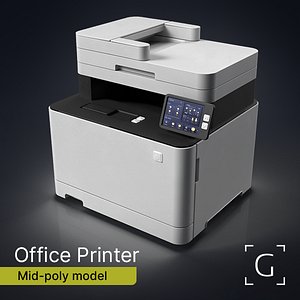 Office Printer Mid-Poly 3D Model 3D
