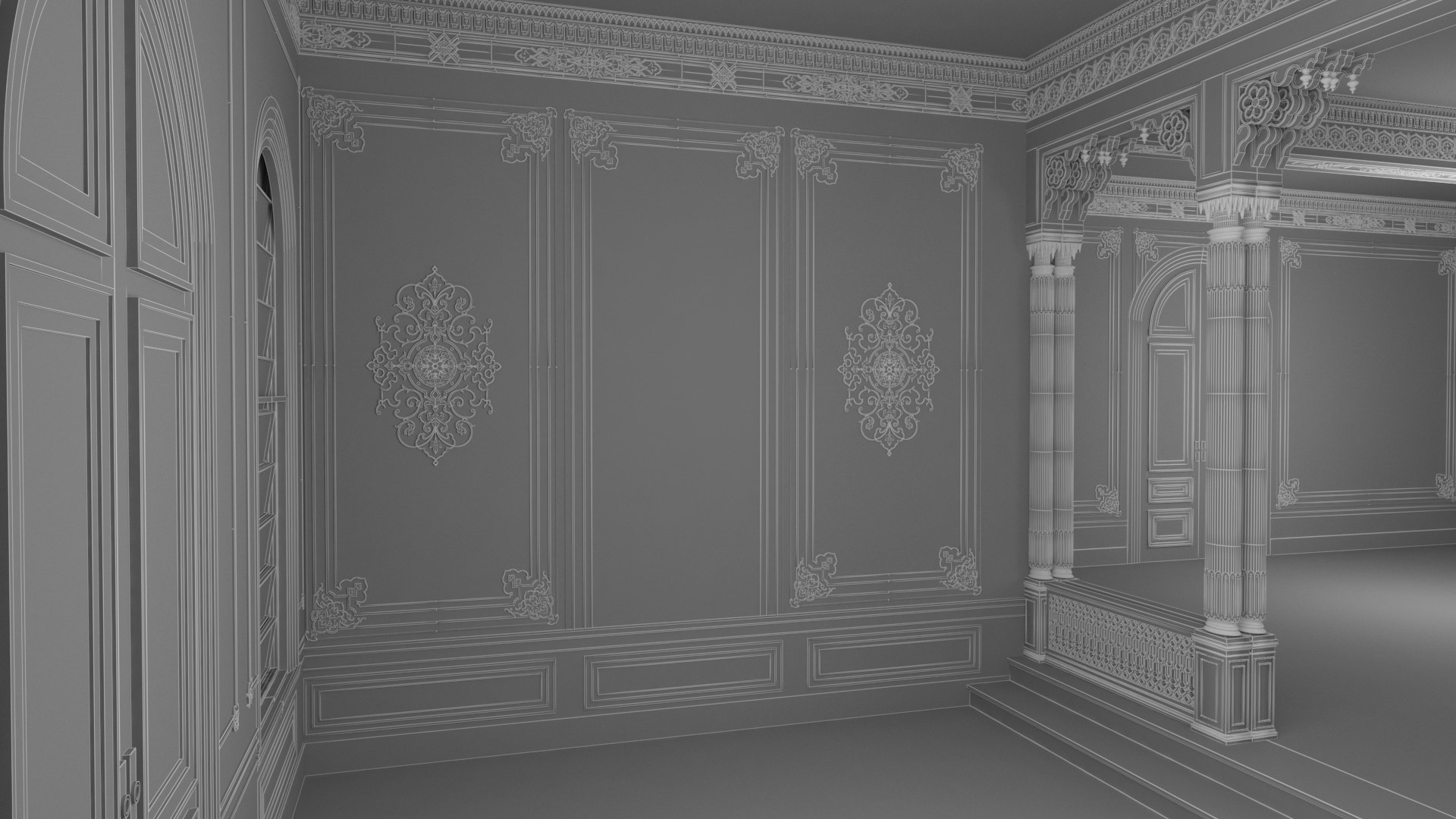 3D scene palace room model - TurboSquid 1194317