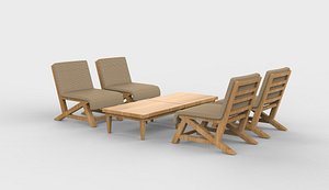 3D wooden coffee table 3D model model