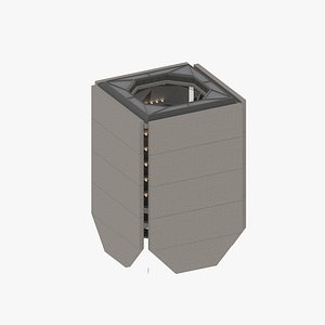3D model Brutalist Industrial Building 15