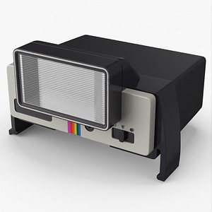 3D Vintage Camera Flash Unit Grey model