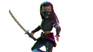 3D model Samurai Cyber Character