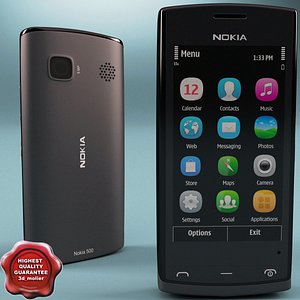 nokia 500 black 3d model