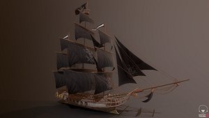 rigged ship 3d model