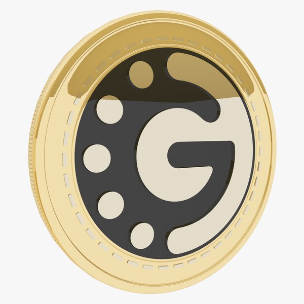 3D GoChain Cryptocurrency Gold Coin model