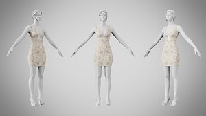 Dress 34 Ivory Garden Brocade v2