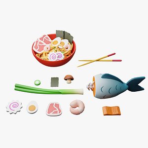Asian Ramen Food Pack 3D model