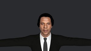 Jay Z  Hyper Realistic Full Body Fully Rigged Character 3D model